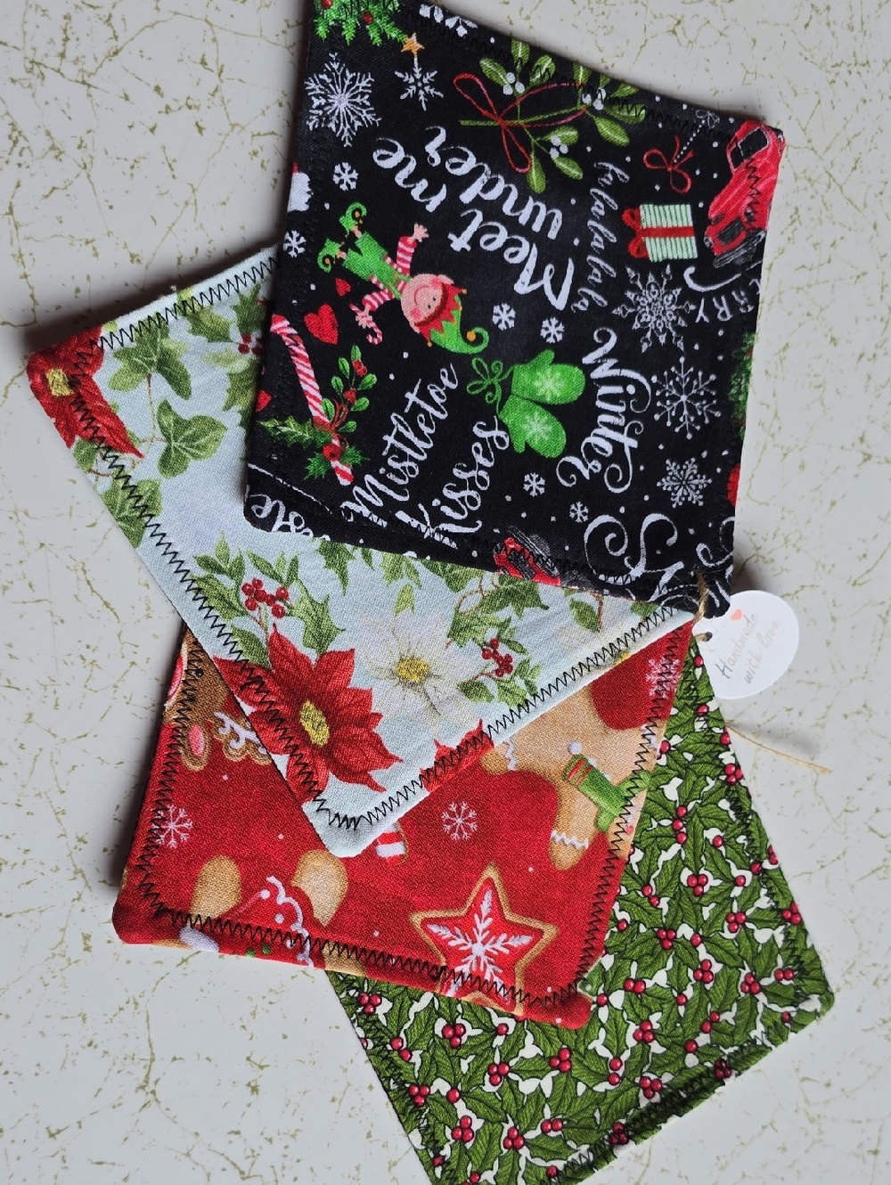 Holiday Cotton Coaster - Festive Christmas Prints Handmade In Newfoundland